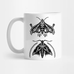 Blackwork Moths Mug
